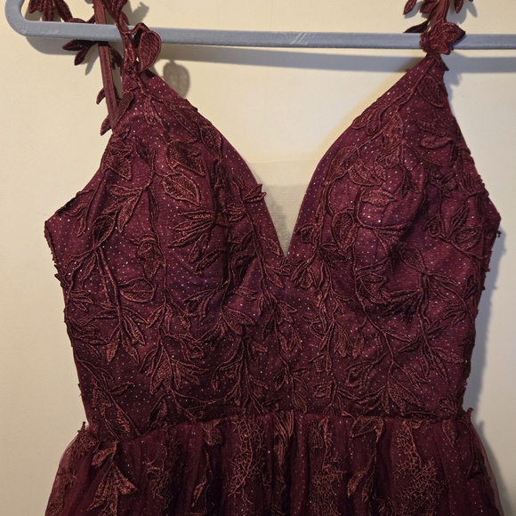 Dresses & Skirts - Elegant Burgundy Lace Dress